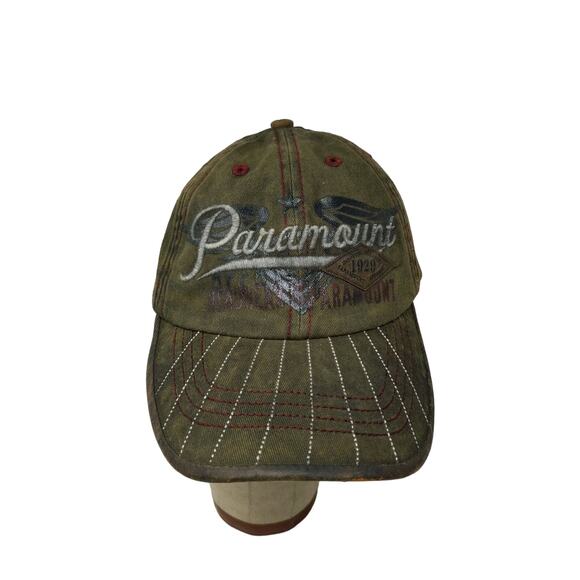 Paramount Apparel International Strapback Hat Green OSFA Embroidered Spell Out - Picture 1 of 11
